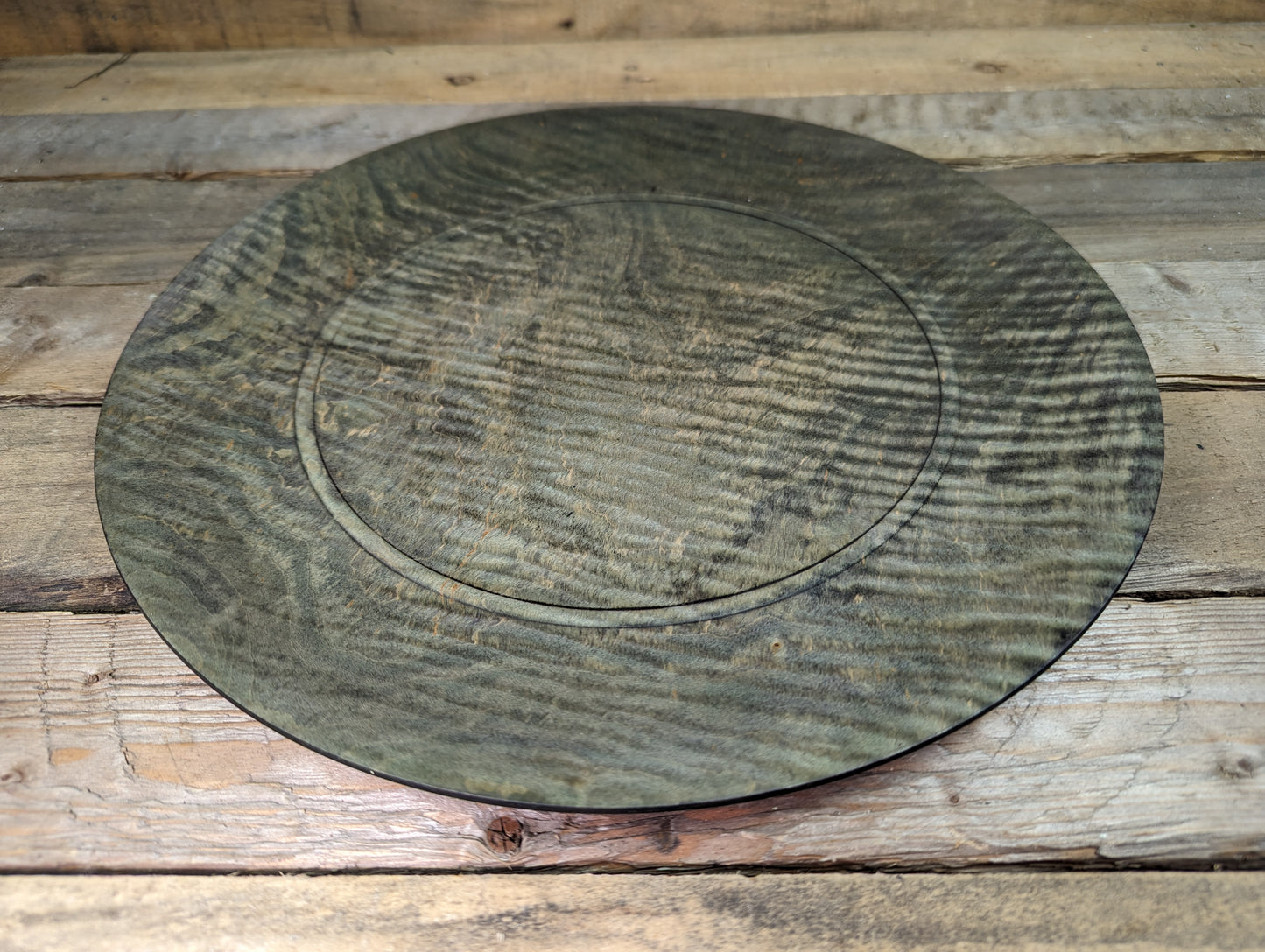 Colourful figured maple platter