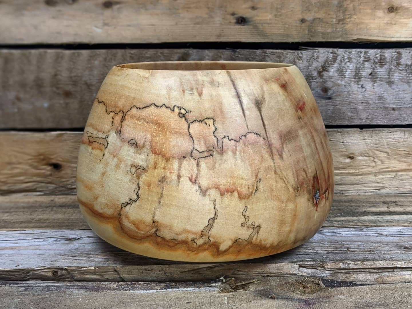 Spalted box elder pot