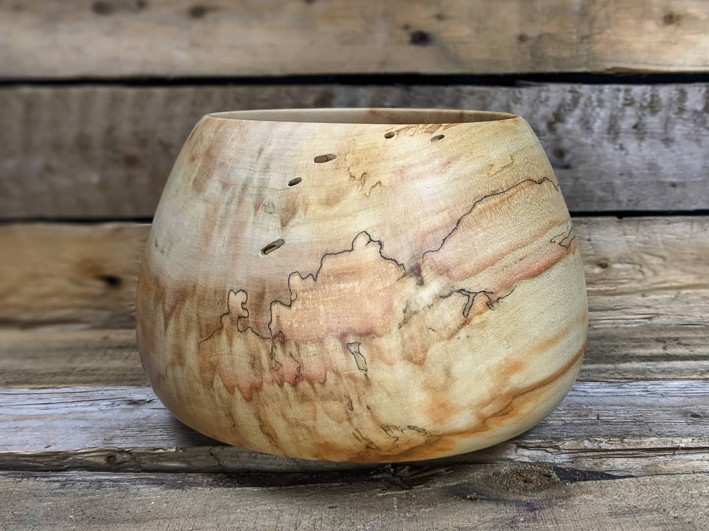 Spalted box elder pot