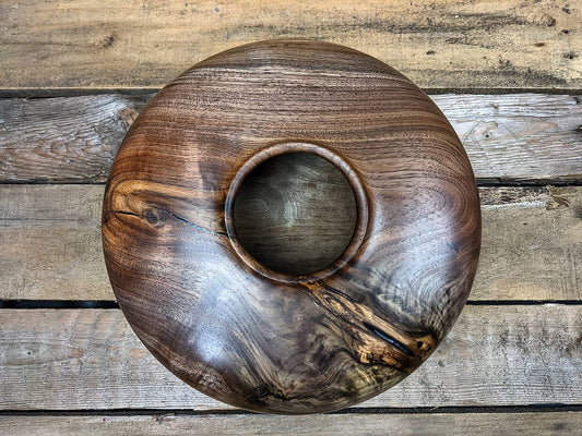 Figured black walnut crotchwood hollow form
