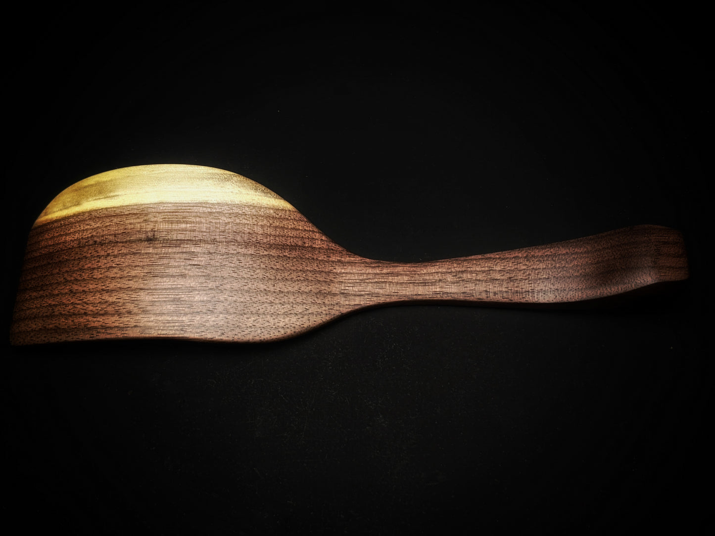 Flat edged black walnut rice paddle