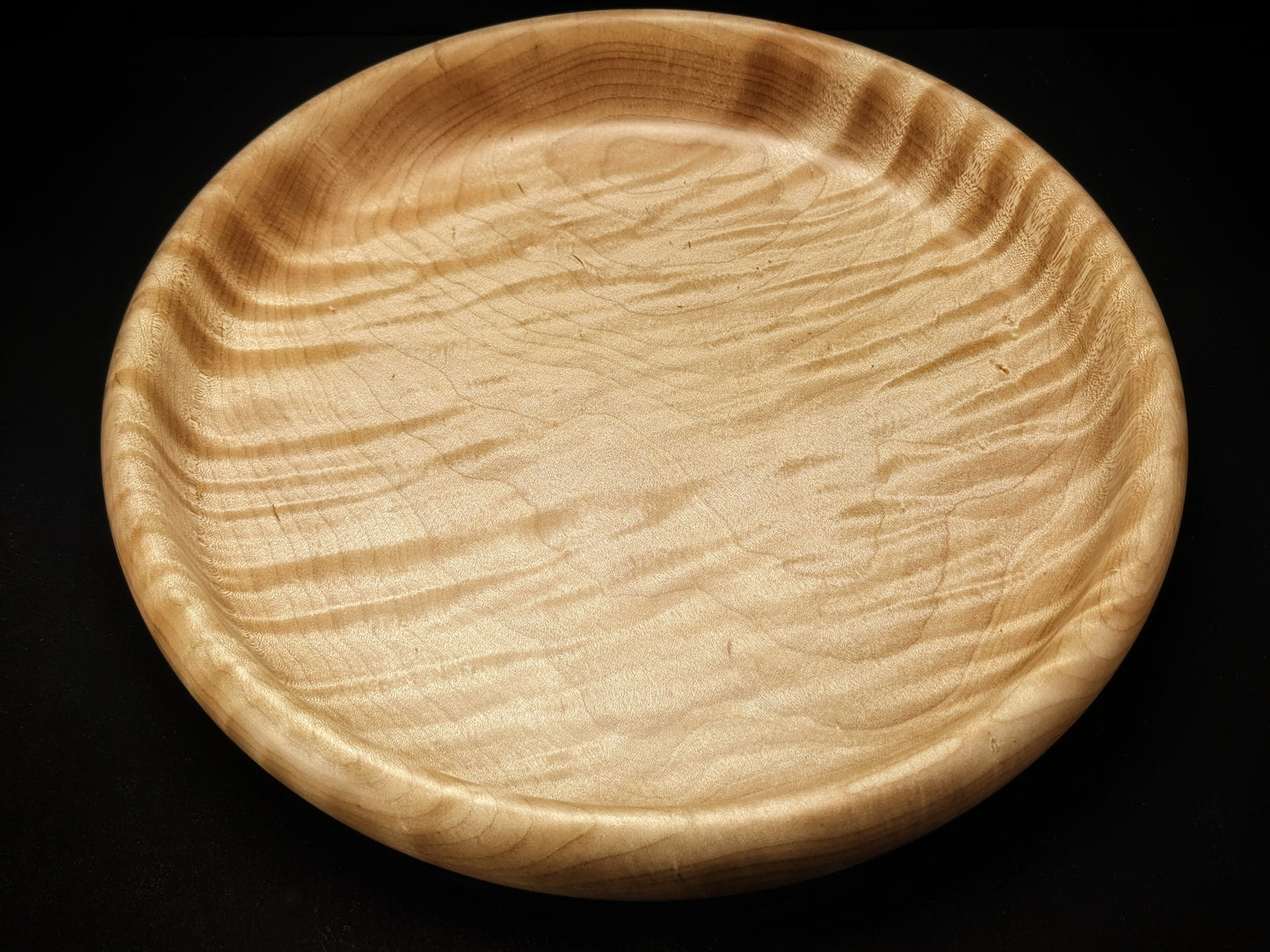 Shallow figured maple dish