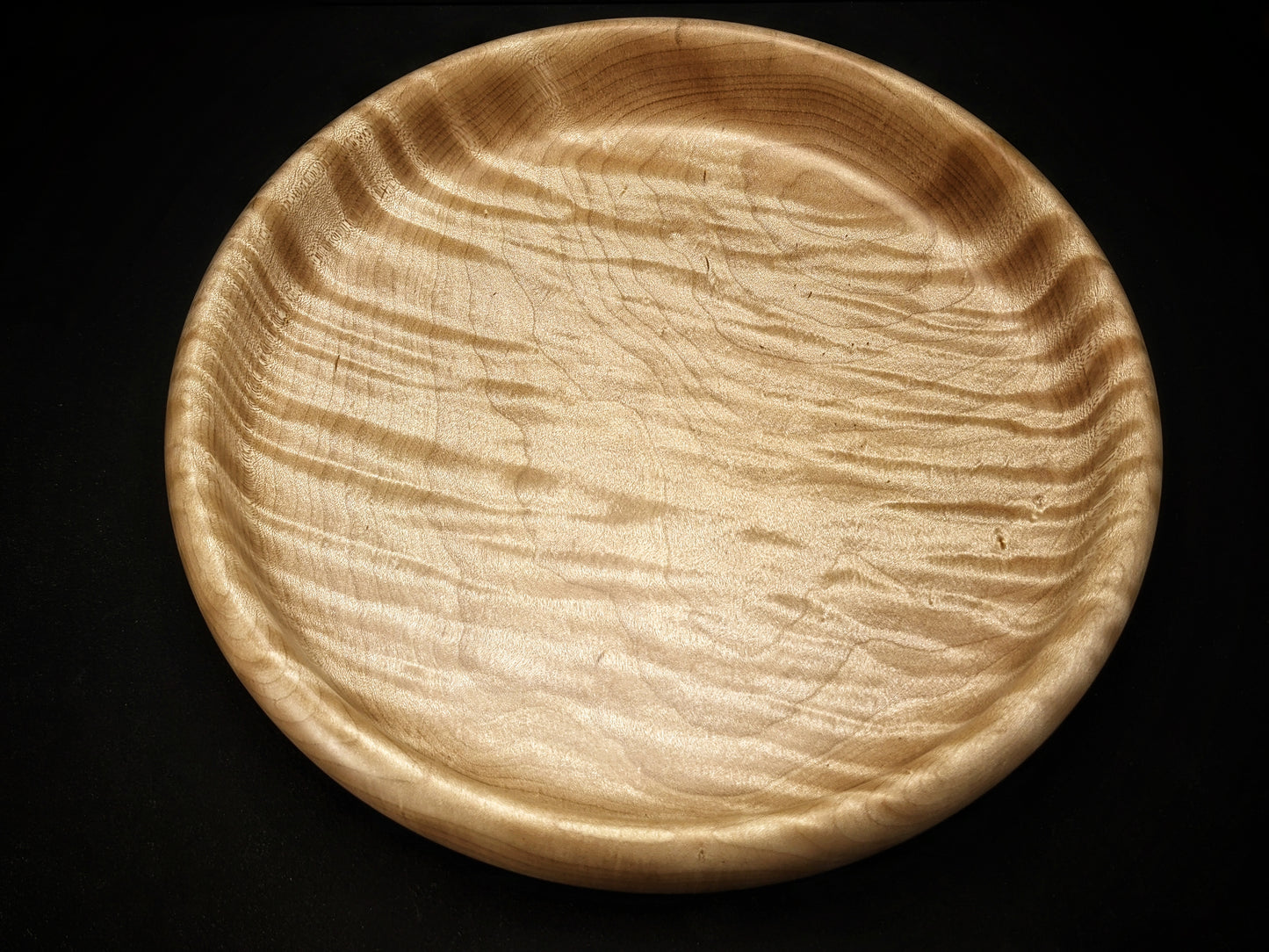 Shallow figured maple dish