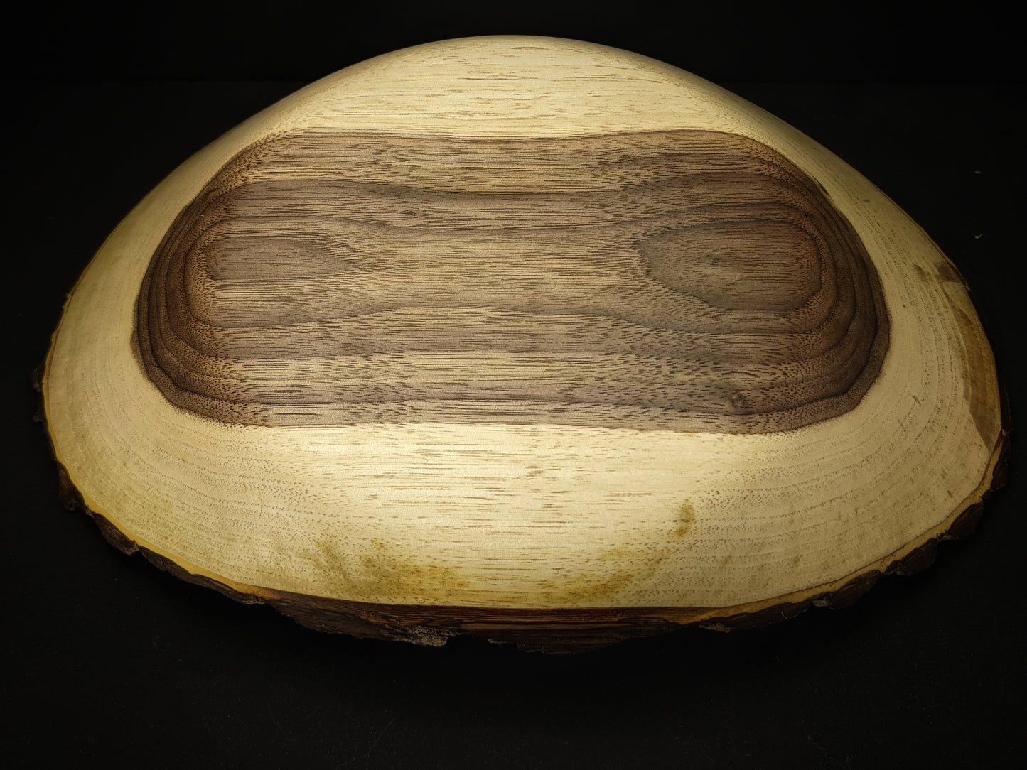 Live edge green turned black walnut catch all