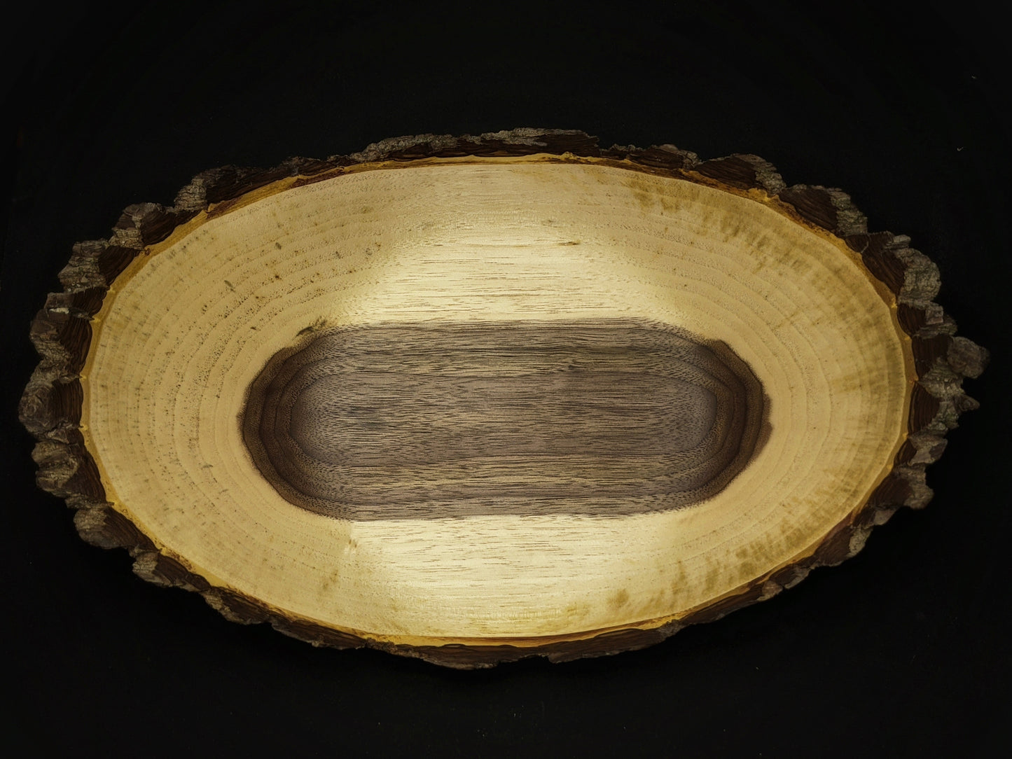 Live edge green turned black walnut catch all