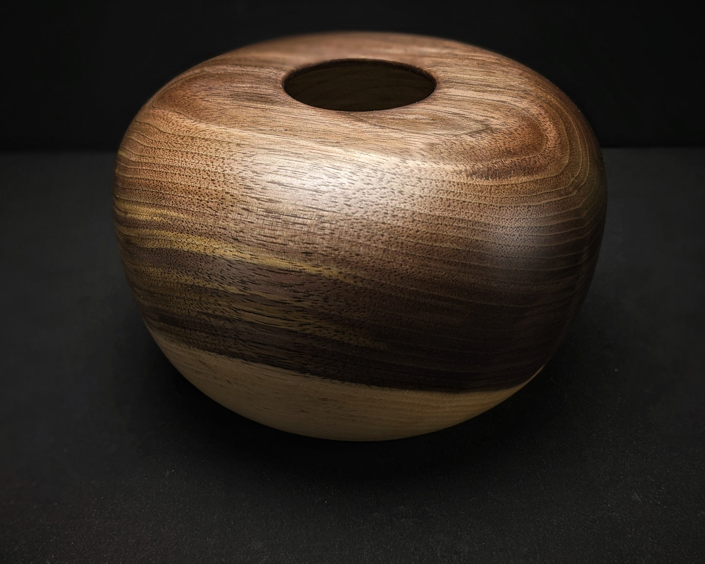 Small black walnut hollow form