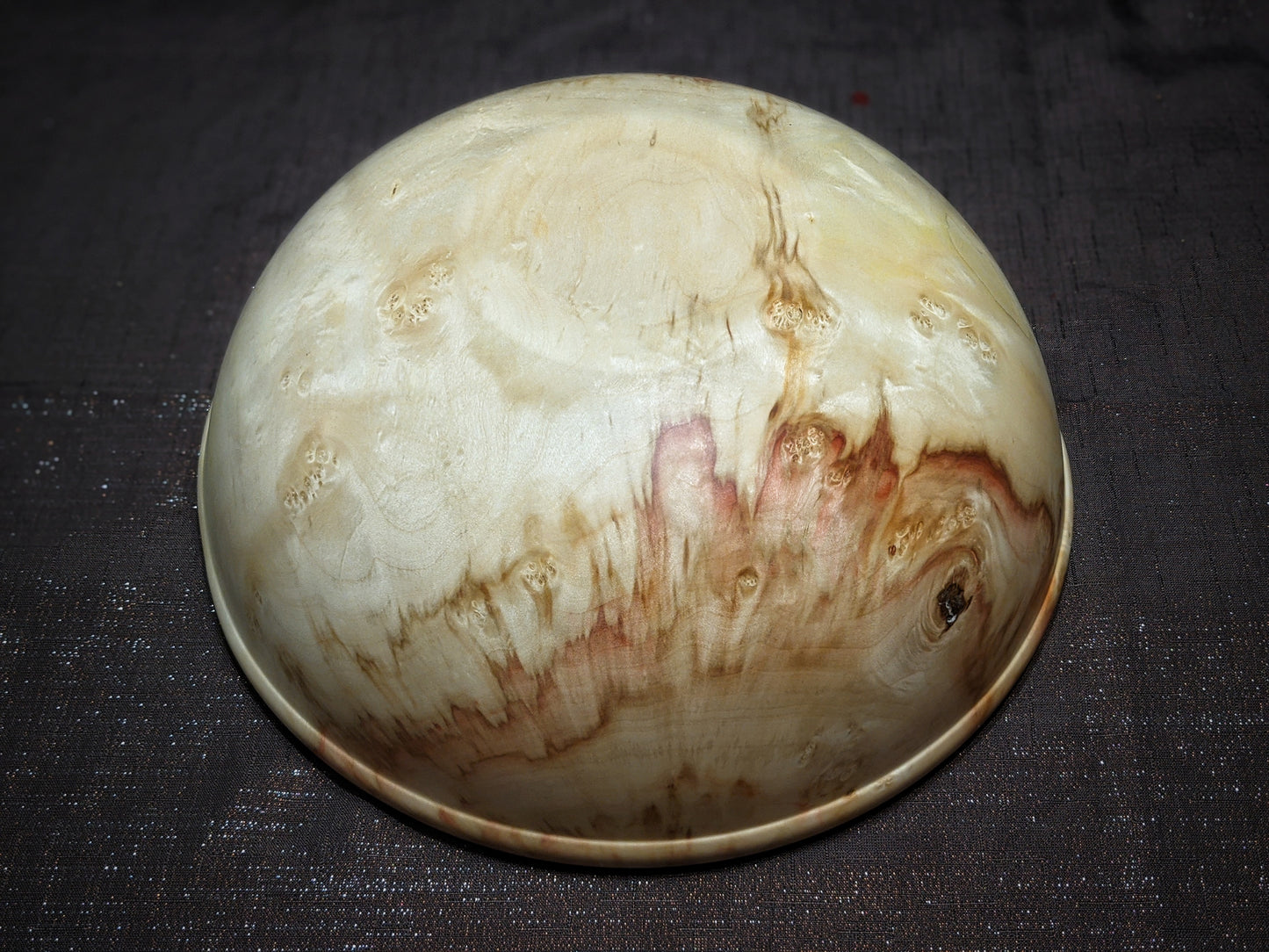 XL Flamed Box Elder Rimmed Salad bowl