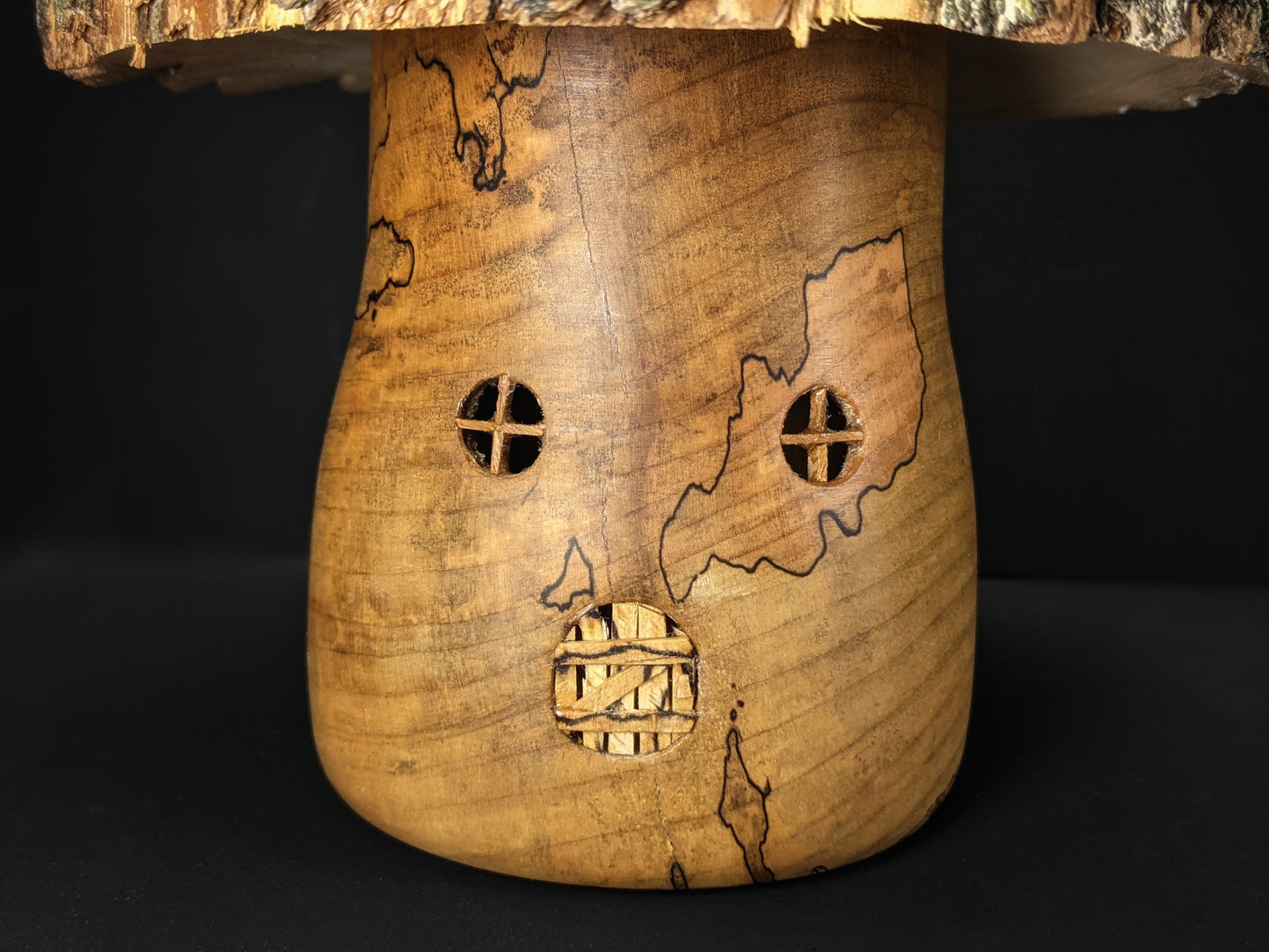 Live edge ambrosia and spalted maple gnome home