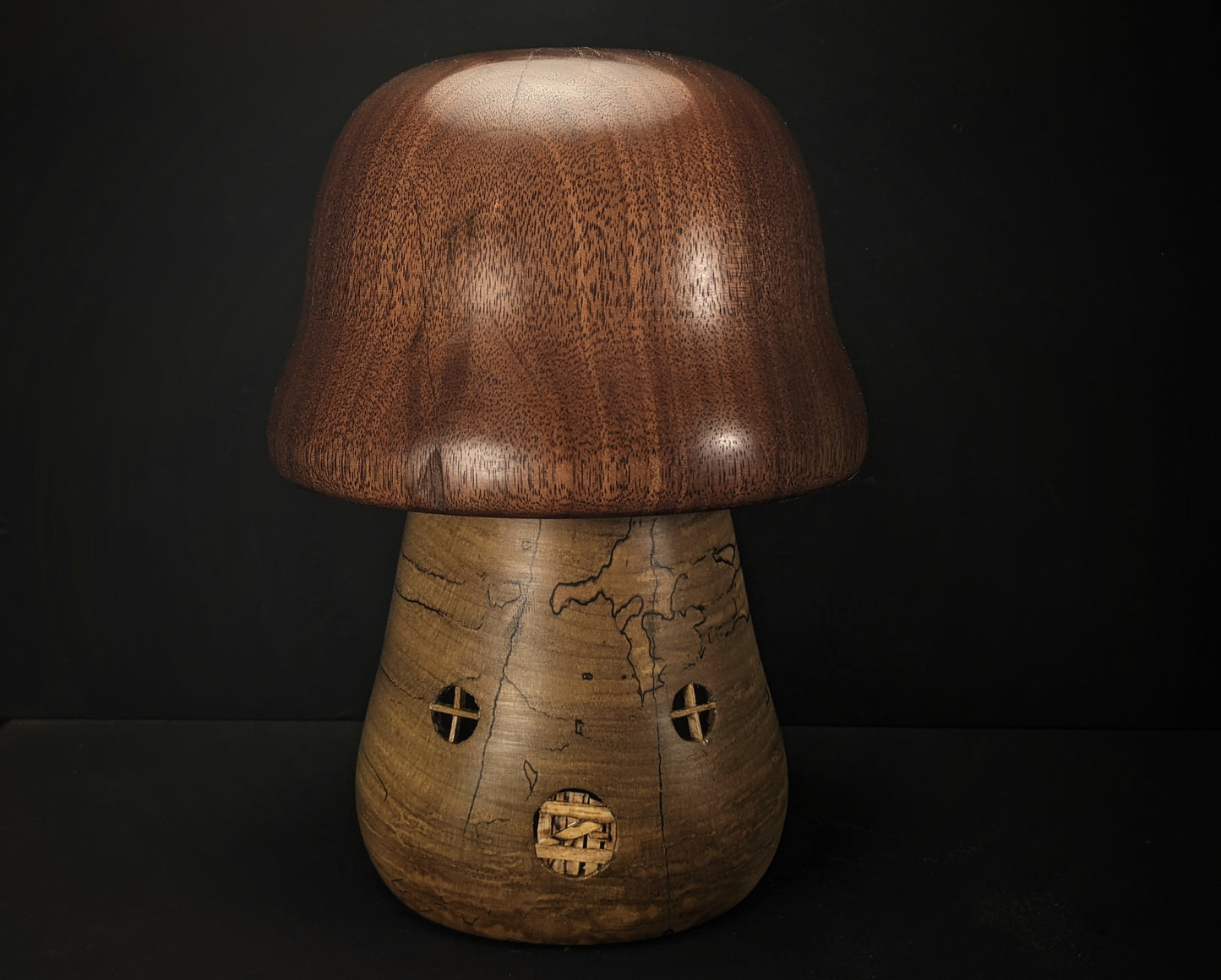 Black walnut and spalted maple gnome home