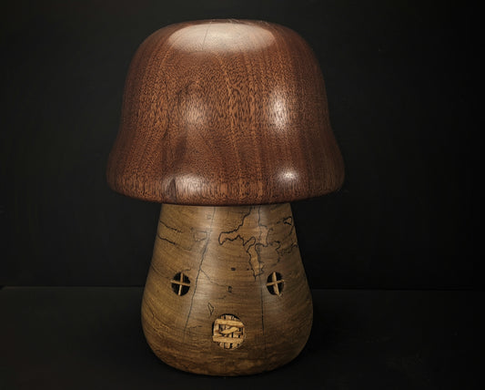 Black walnut and spalted maple gnome home