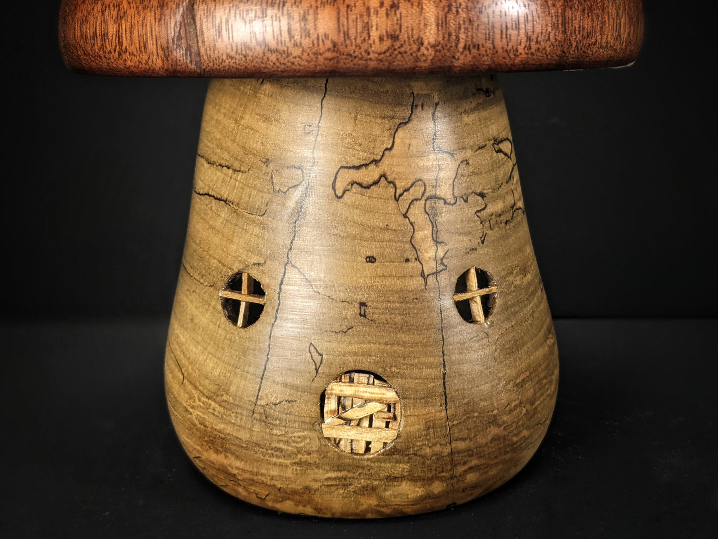 Black walnut and spalted maple gnome home