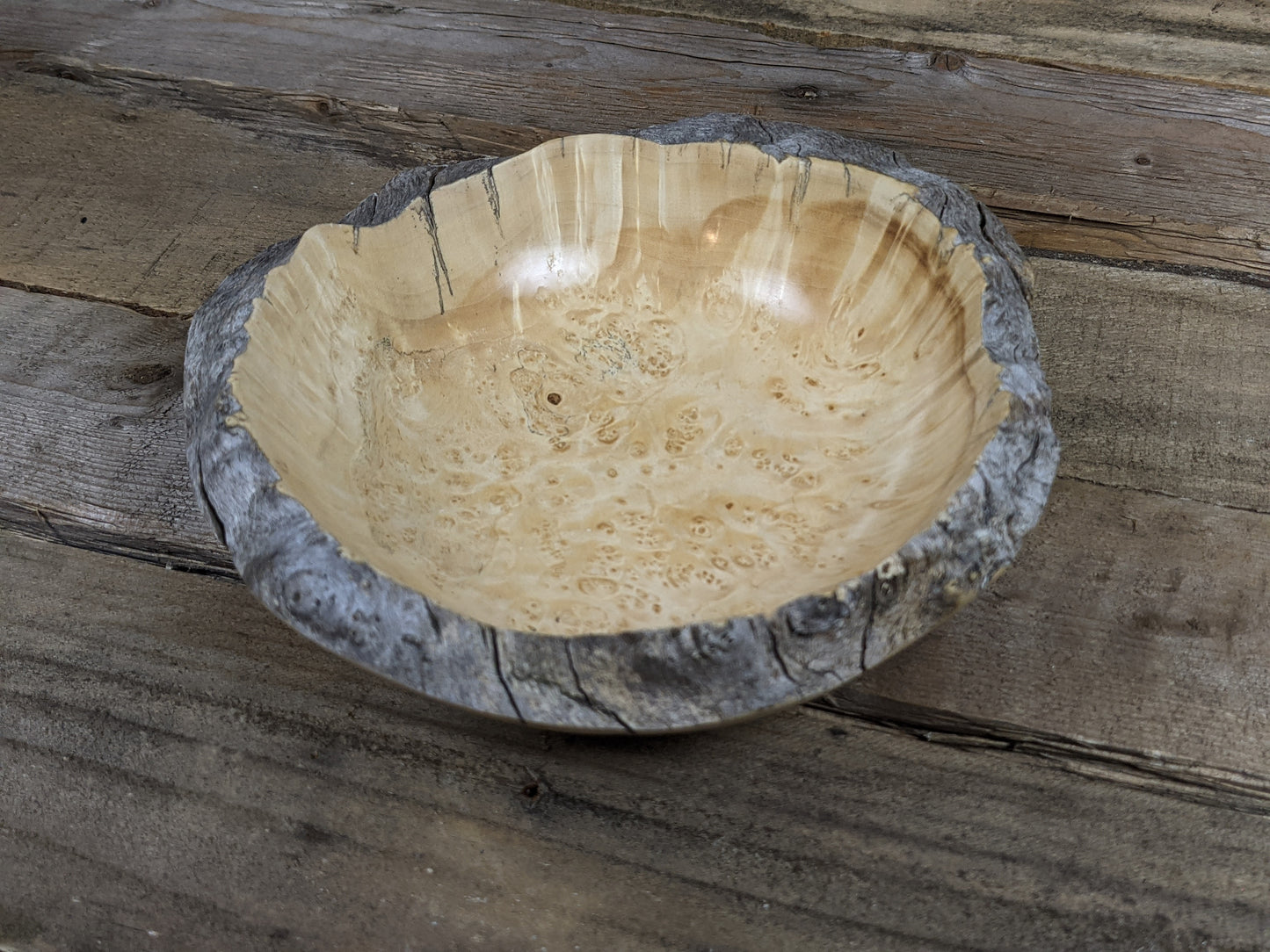 Natural edge maple burl catch-all