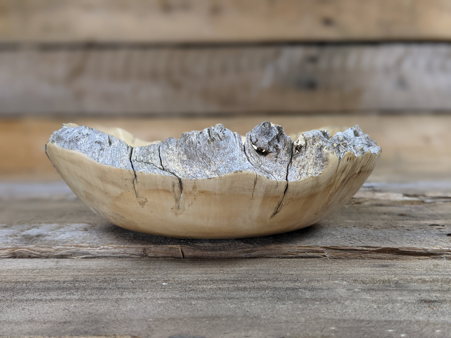 Natural edge maple burl catch-all