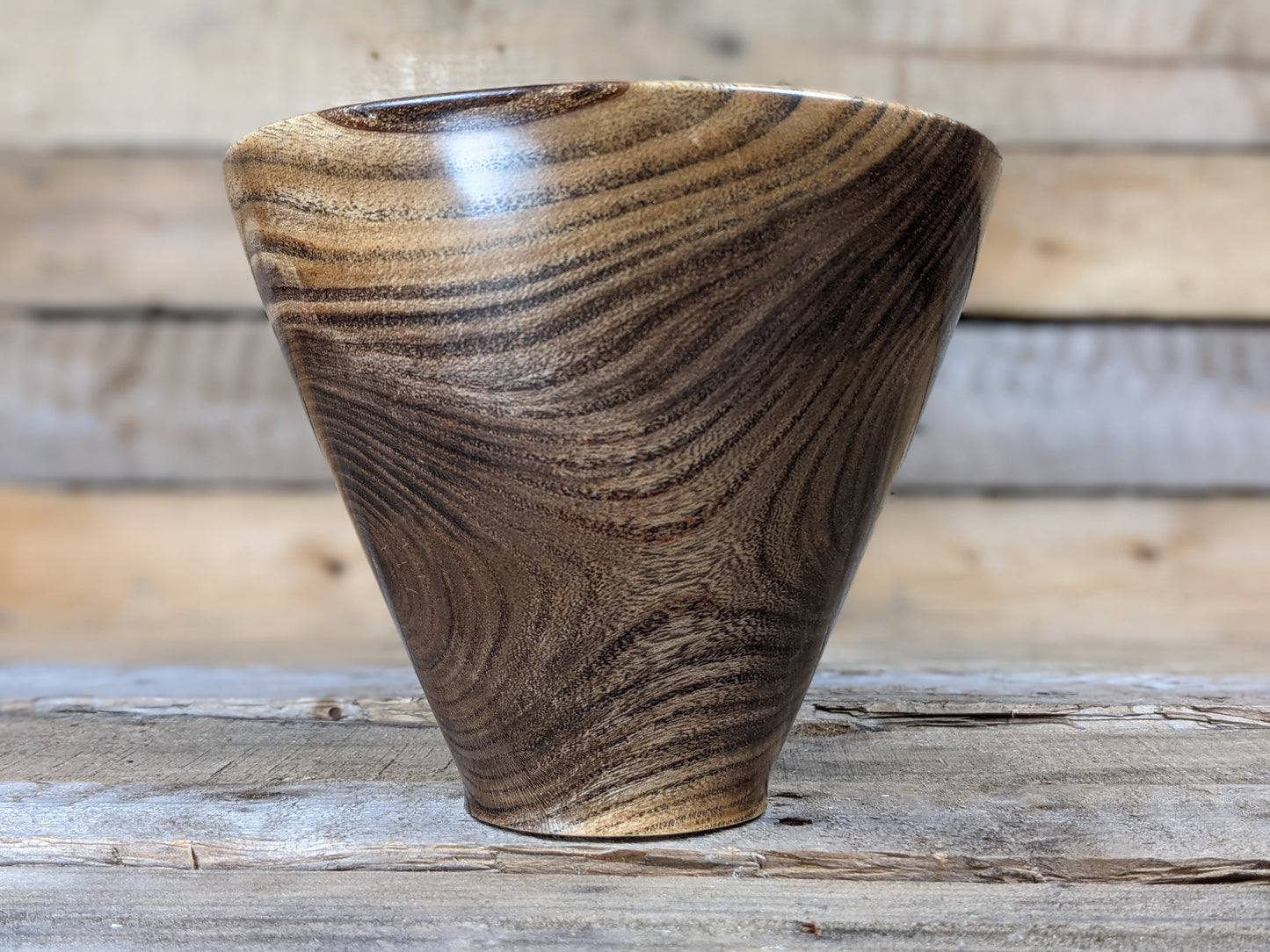 Ebonized honey locust decorative dry vase