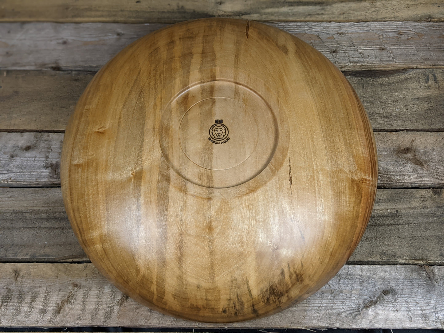 Silver maple salad bowl and serving spoon set