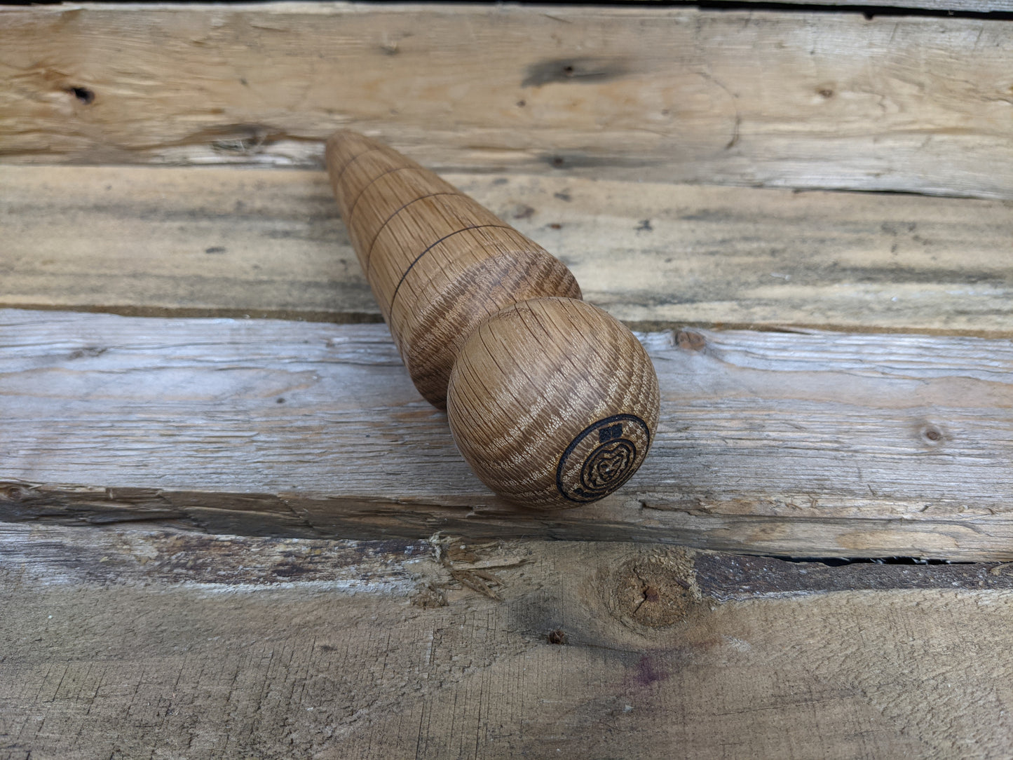 Oak wood garden dibber