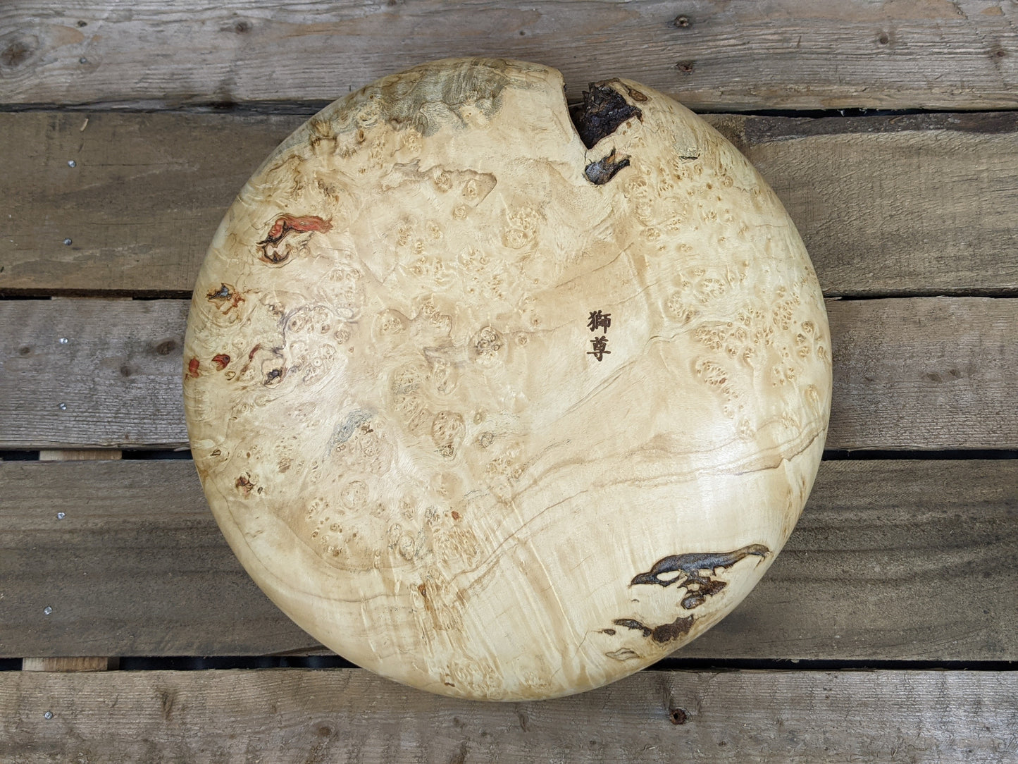 Natural edge maple burl bowl