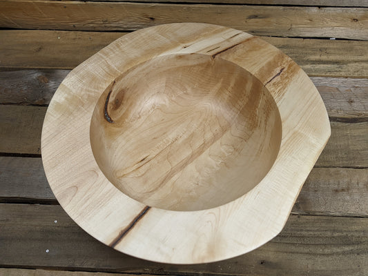 Natural edge wide rimmed bell bottomed bowl