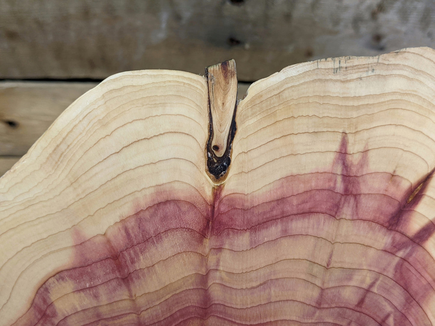 Natural edge end grain juniper bowl
