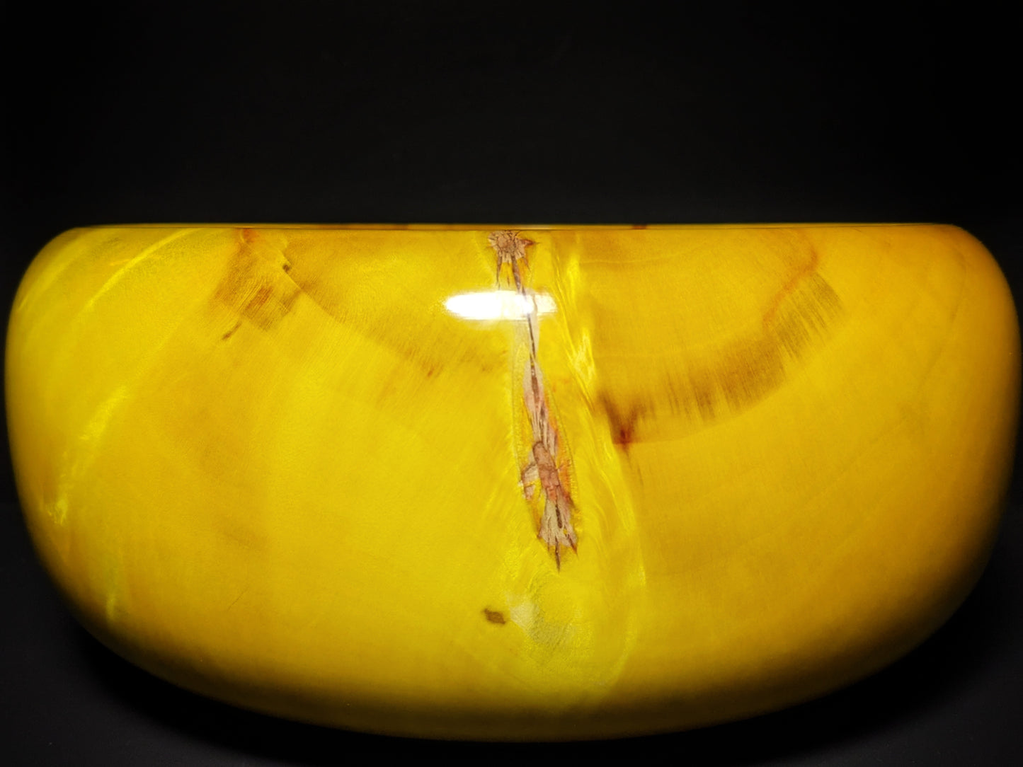 Yellow dyed maple bowl