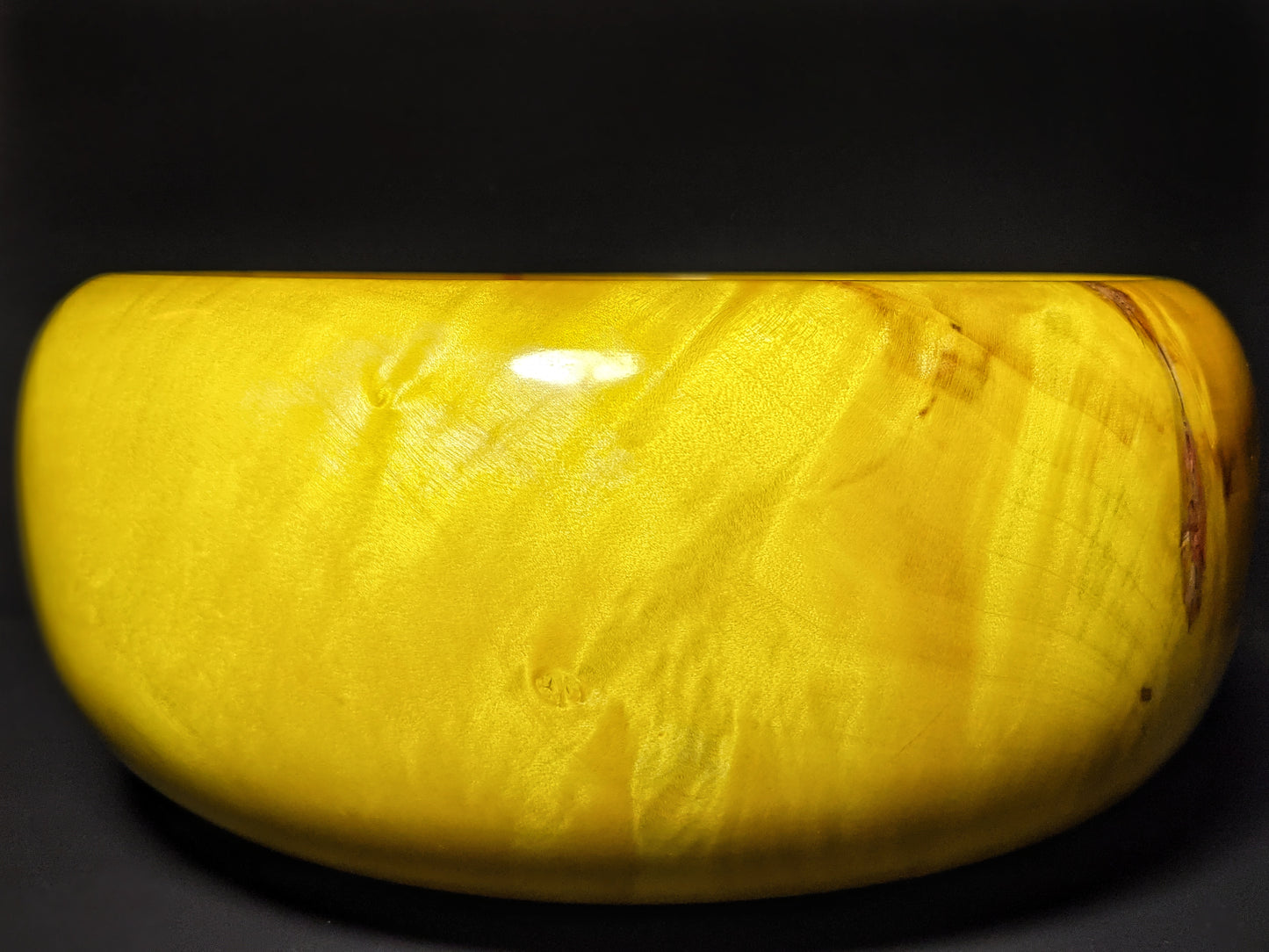 Yellow dyed maple bowl