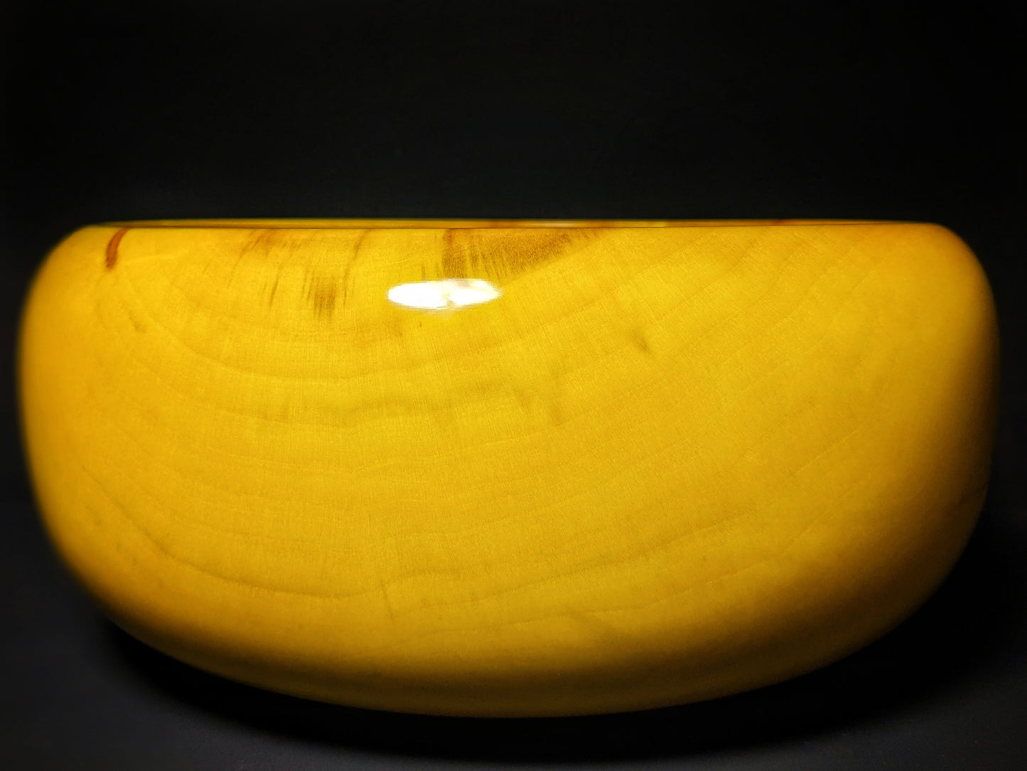 Yellow dyed maple bowl