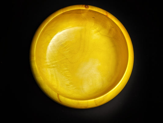 Yellow dyed maple bowl