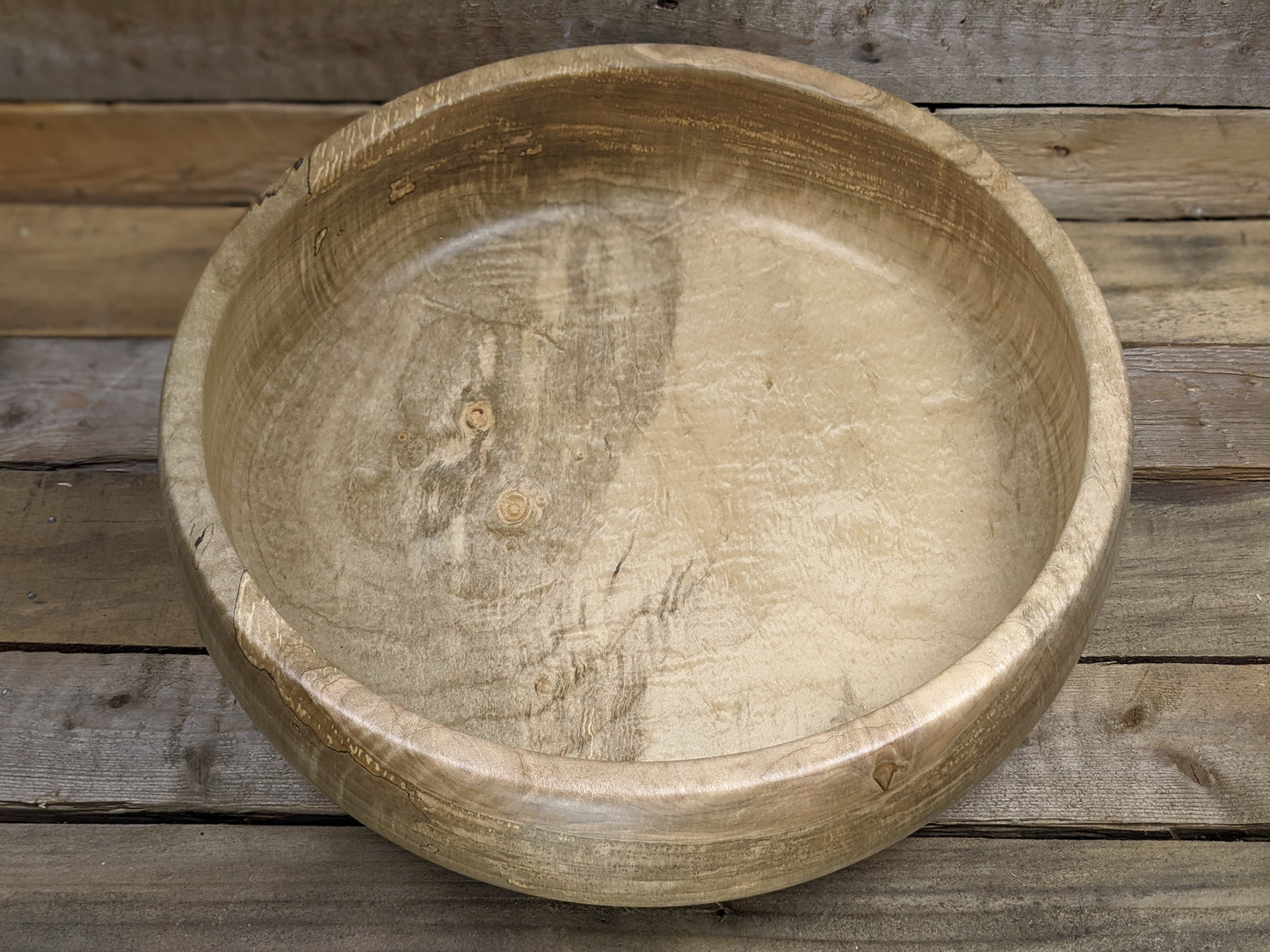 X-large silver maple flat bottomed bowl