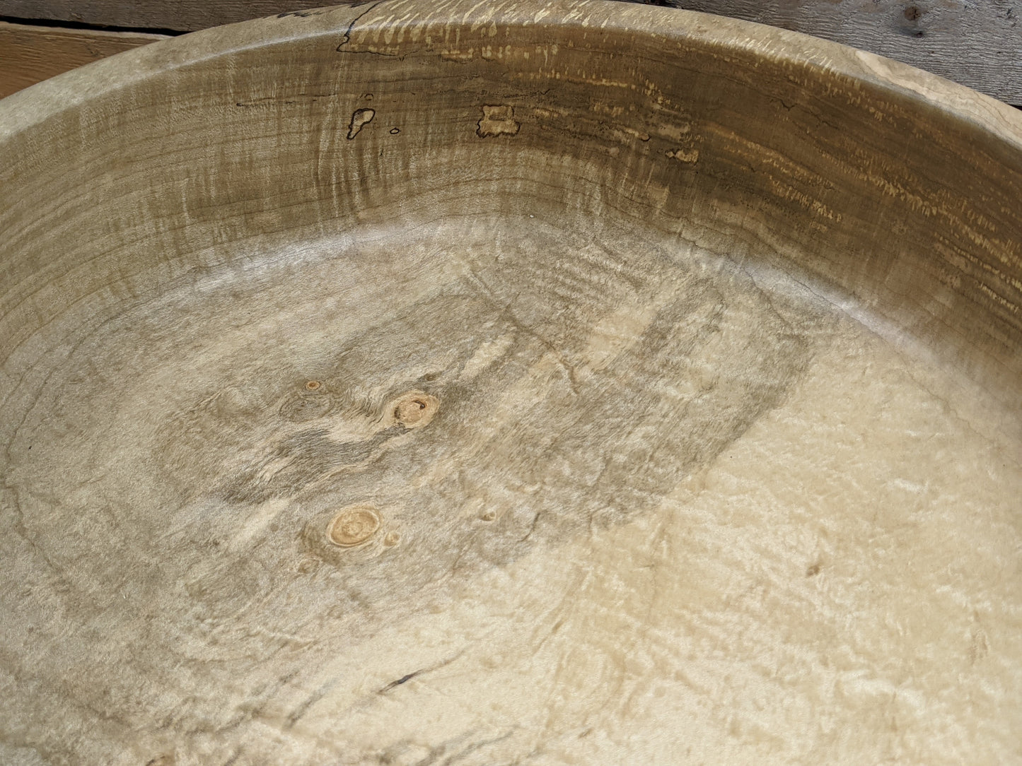 X-large silver maple flat bottomed bowl