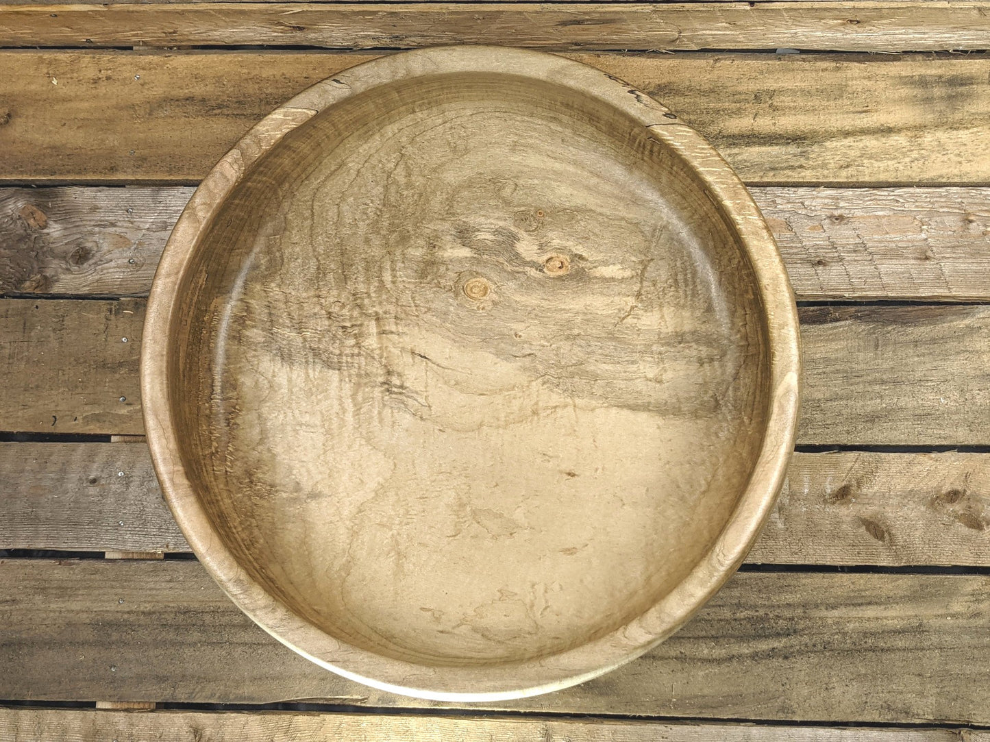 X-large silver maple flat bottomed bowl