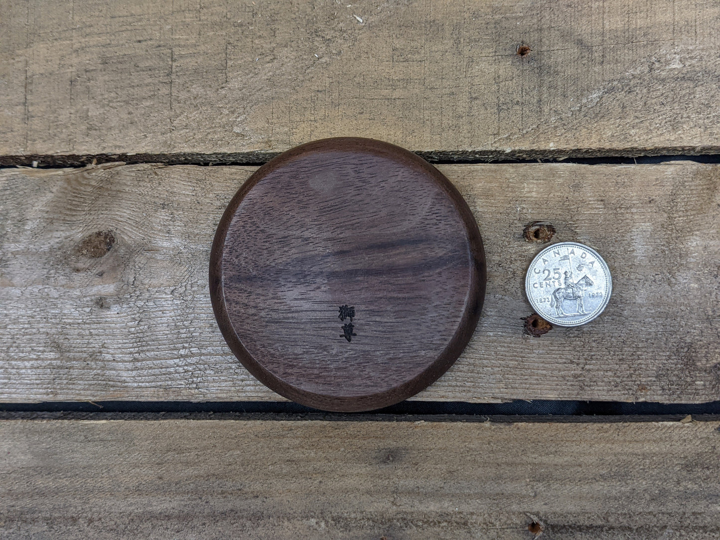 Tiny black walnut ring dish