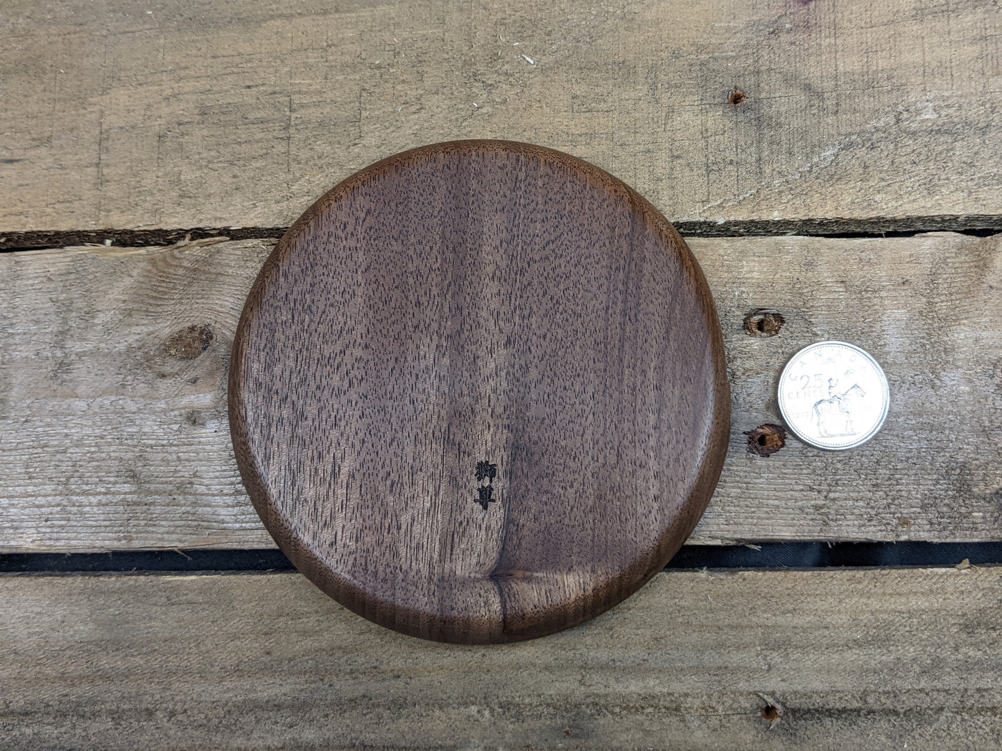 Shallow black walnut ring dish