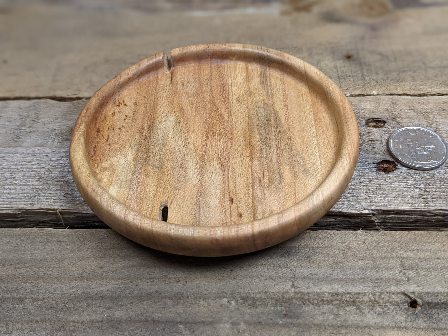 Wormy birch ring dish