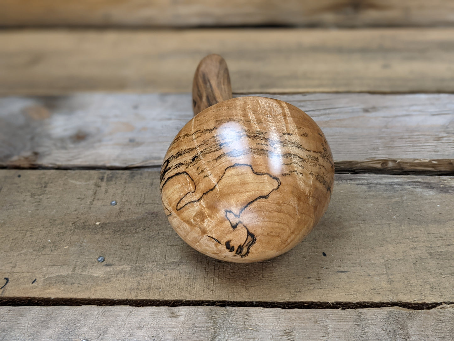 Figured spalted maple and cottonwood darning mushroom