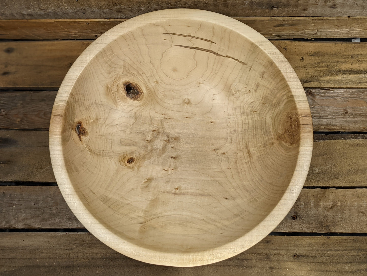 XL decorative maple bowl