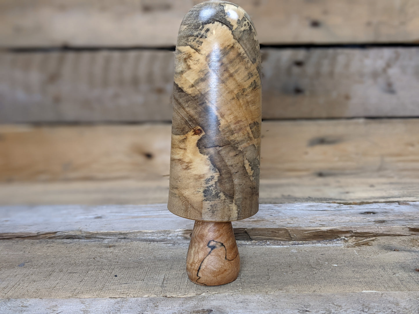 Cottonwood and figured spalted maple mushroom