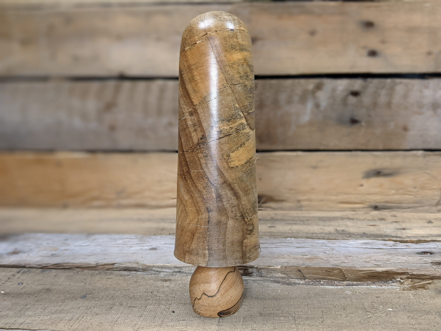 Cottonwood and figure spalted maple mushroom