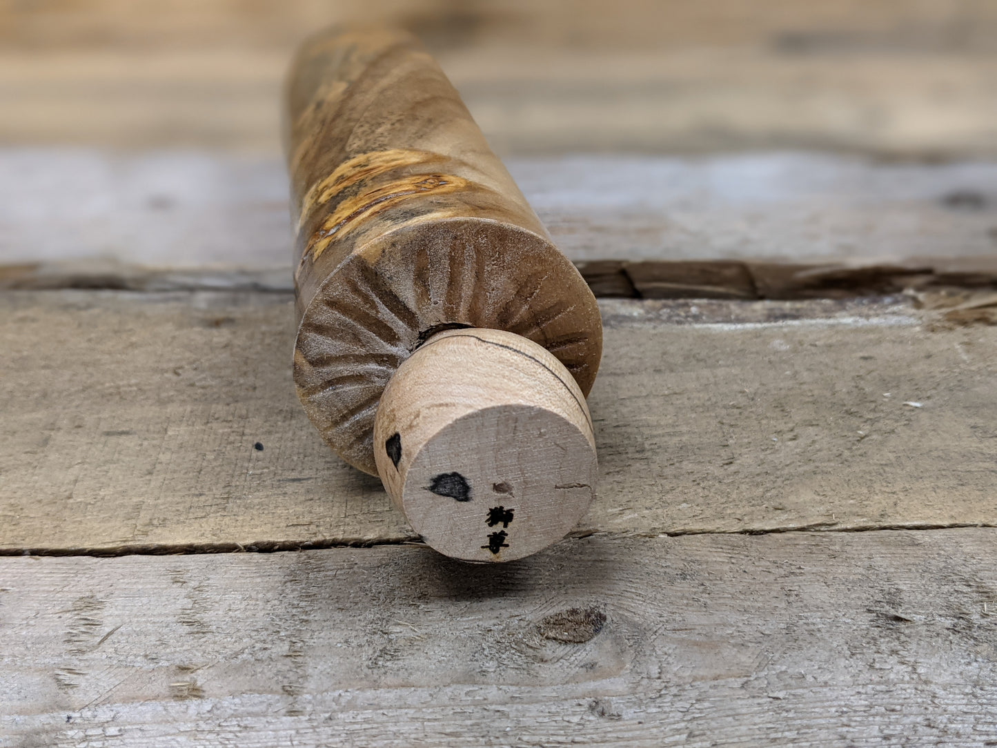 Cottonwood and figure spalted maple mushroom