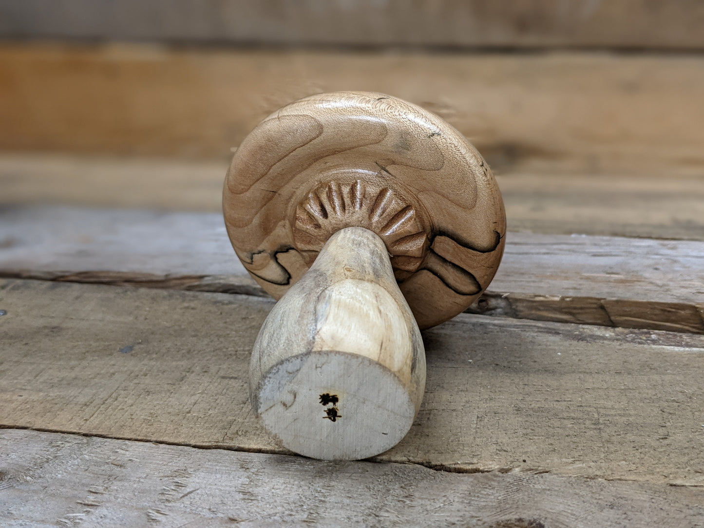 Figured, spalted maple and cottonwood mushroom