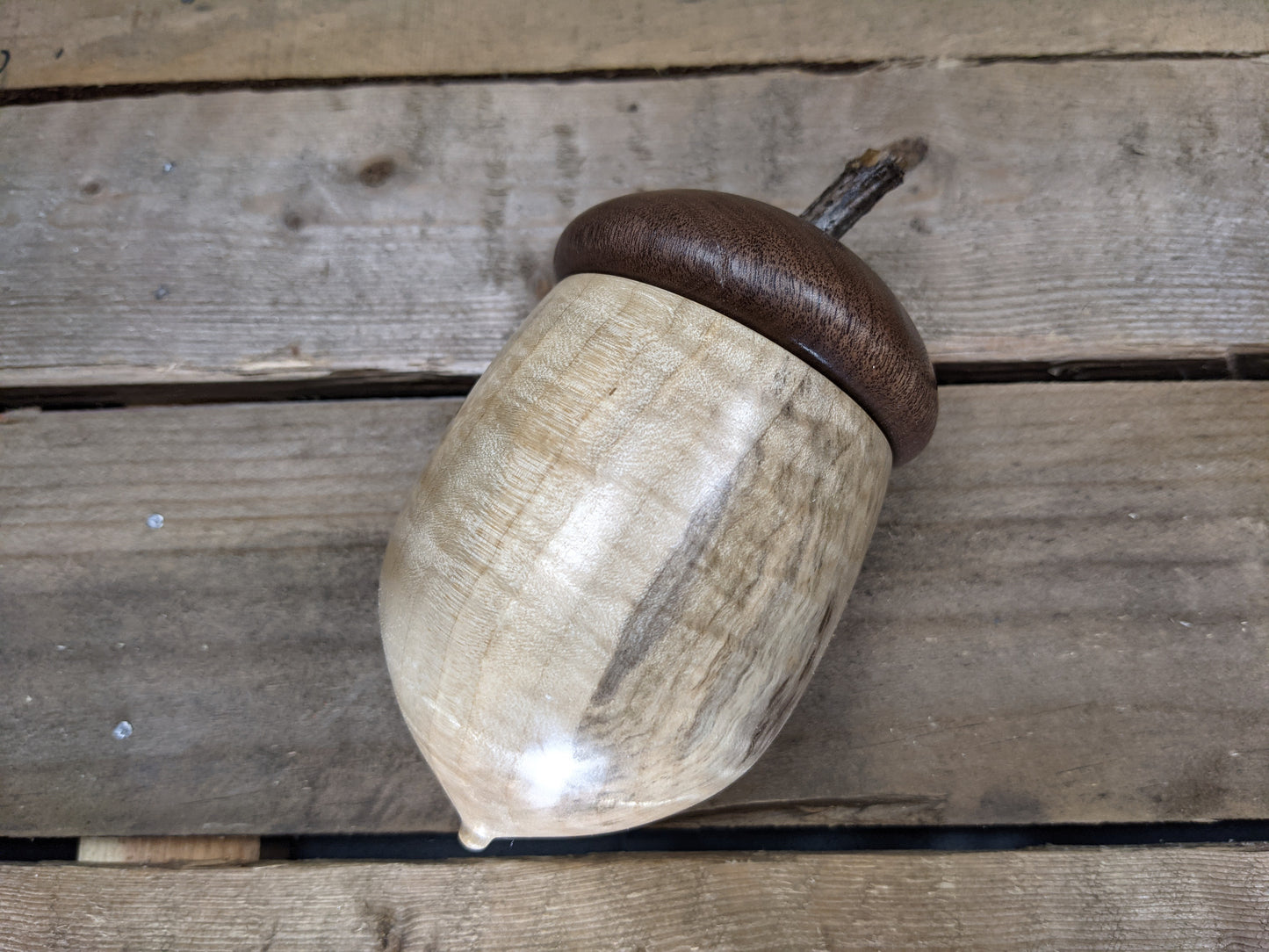 Large lidded acorn box