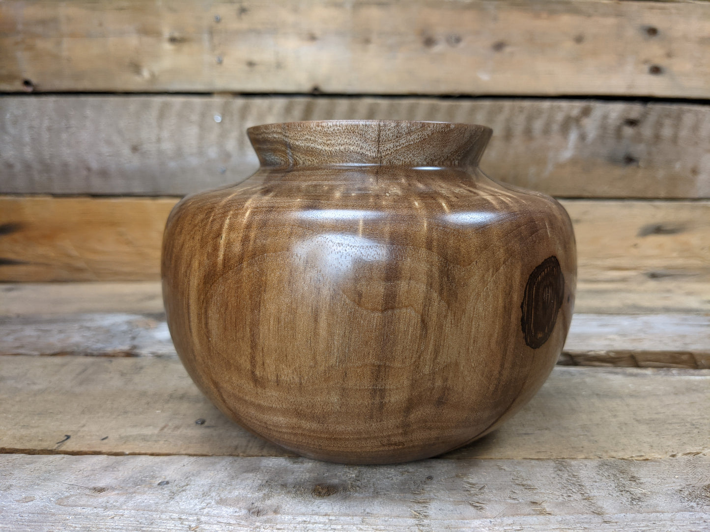 Decorative Black Walnut end grain pot