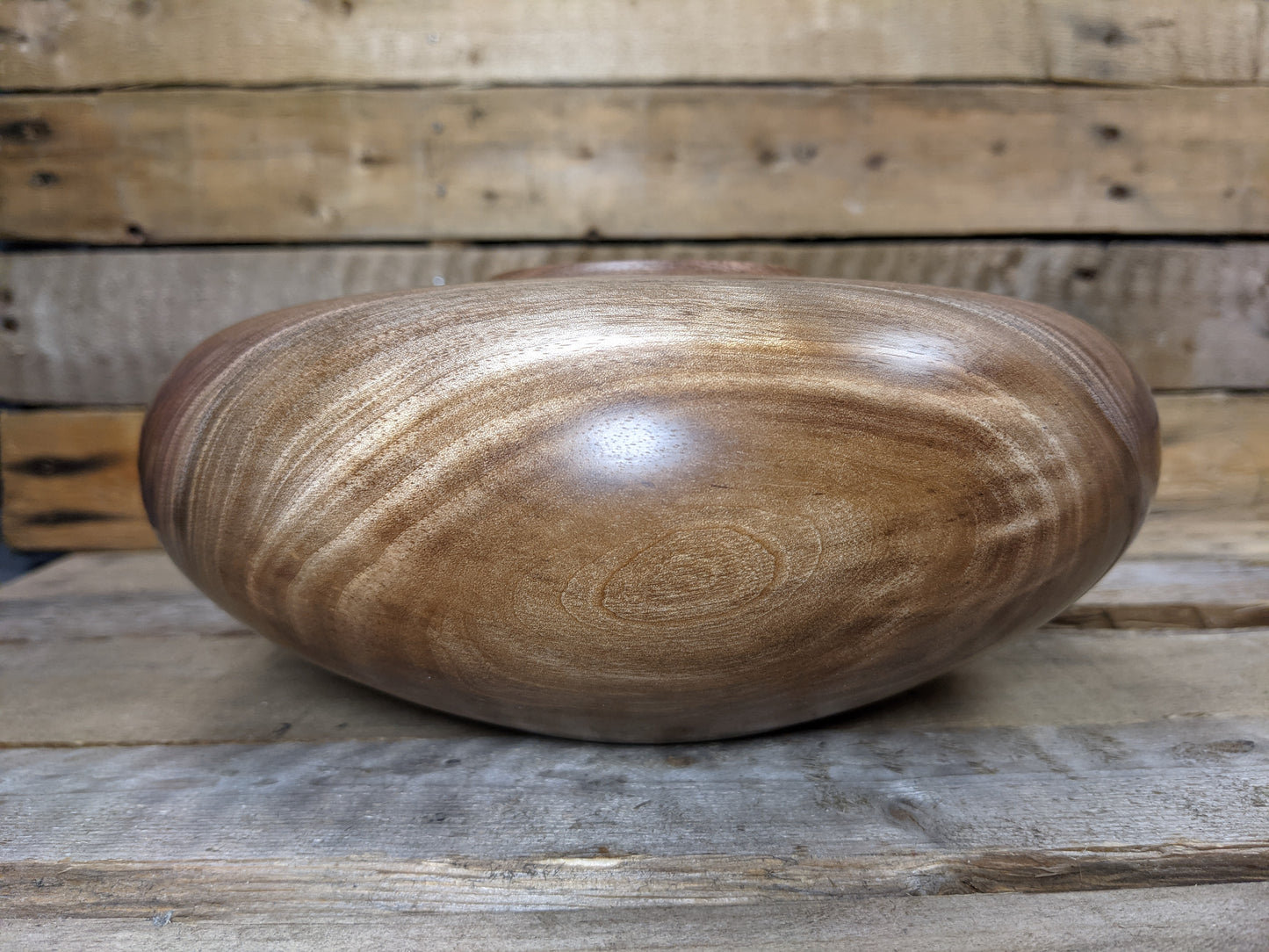 Figured black walnut crotchwood hollow form