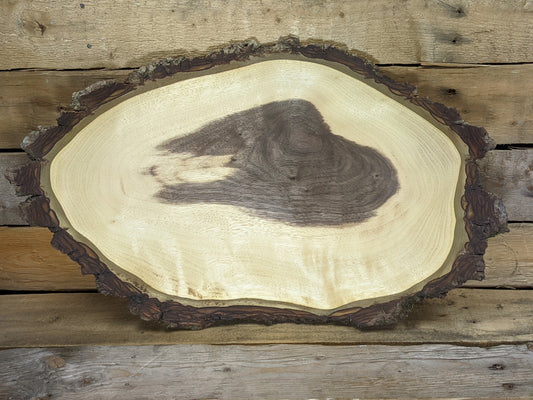Live edge black walnut winged platter