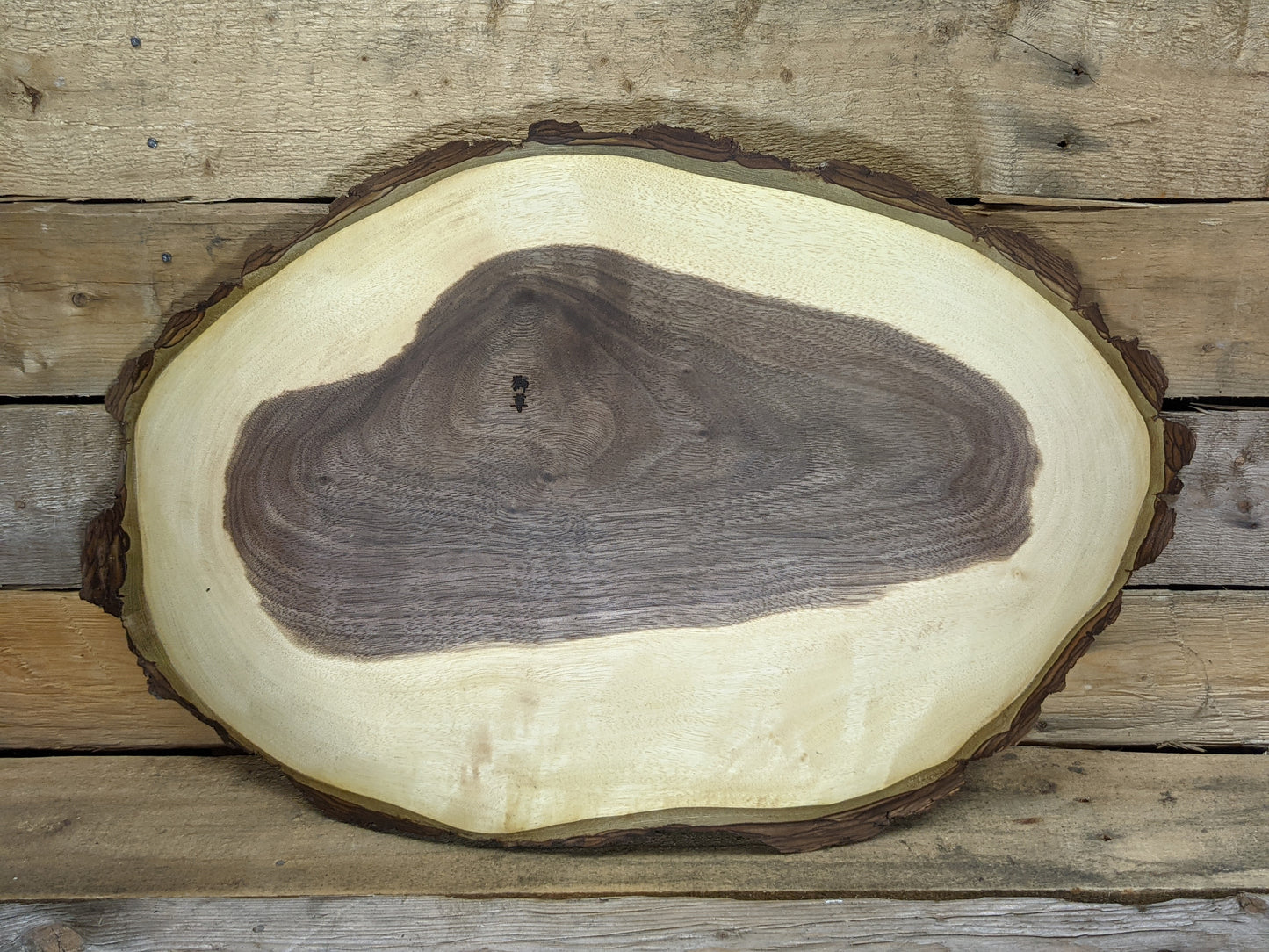 Live edge black walnut winged platter