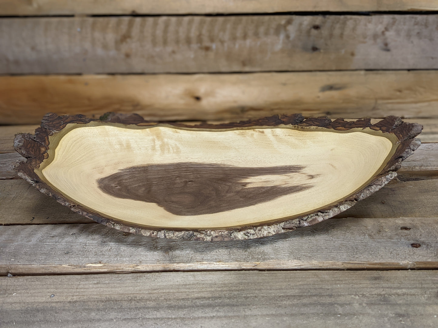 Live edge black walnut winged platter