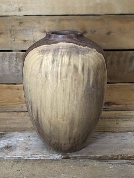 Two tone black walnut hollow vessel