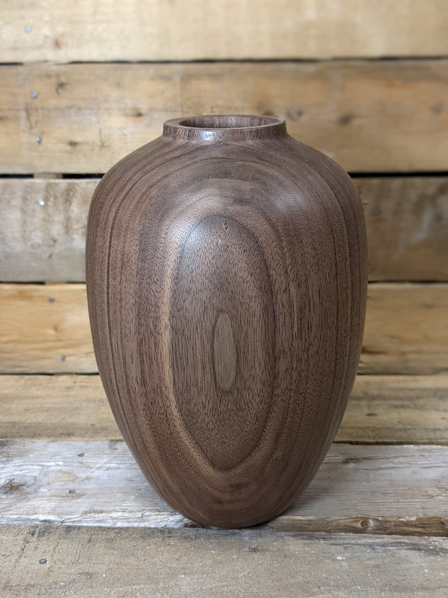 Two tone black walnut hollow vessel