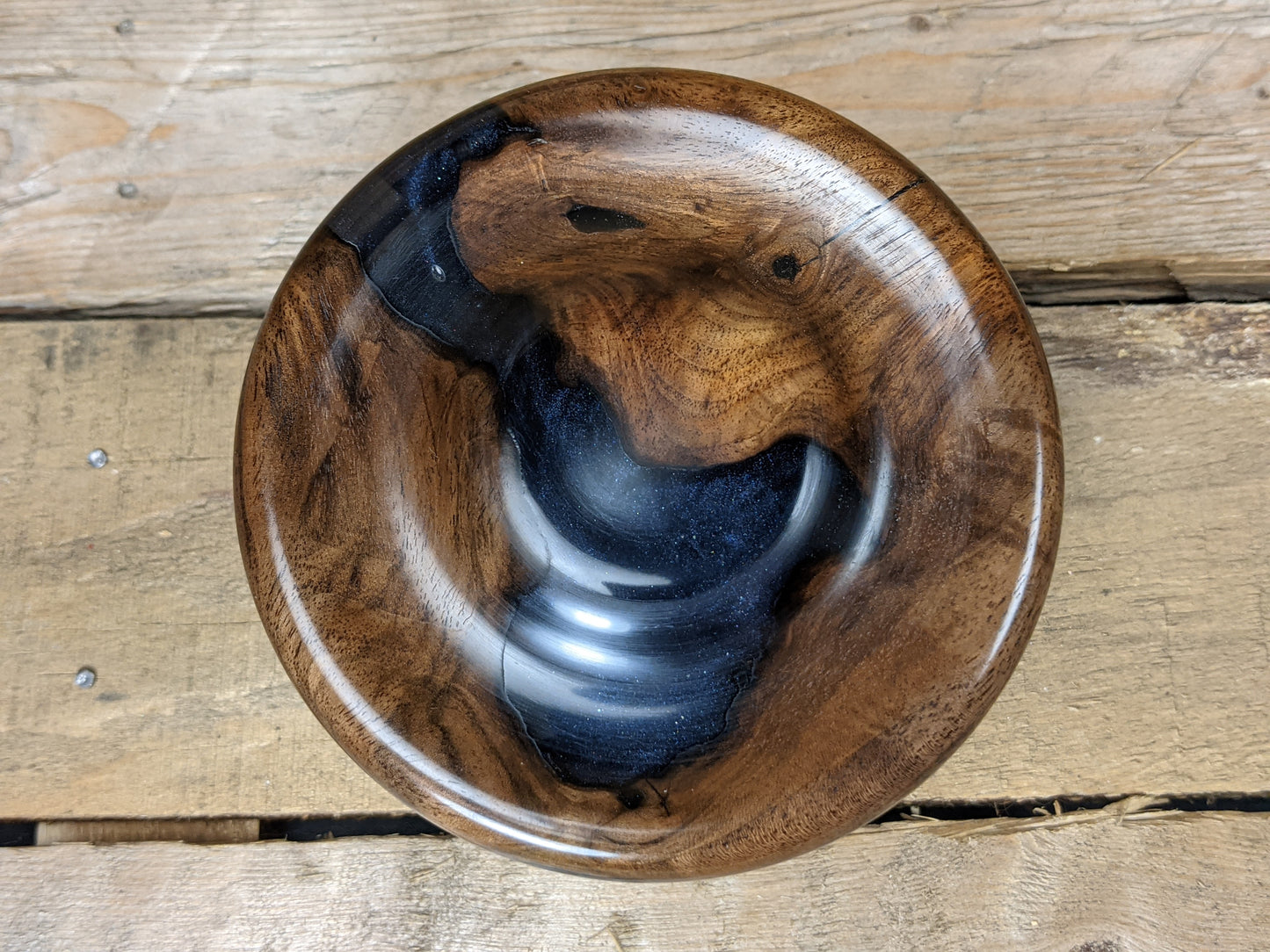 Resin and black walnut trinket box