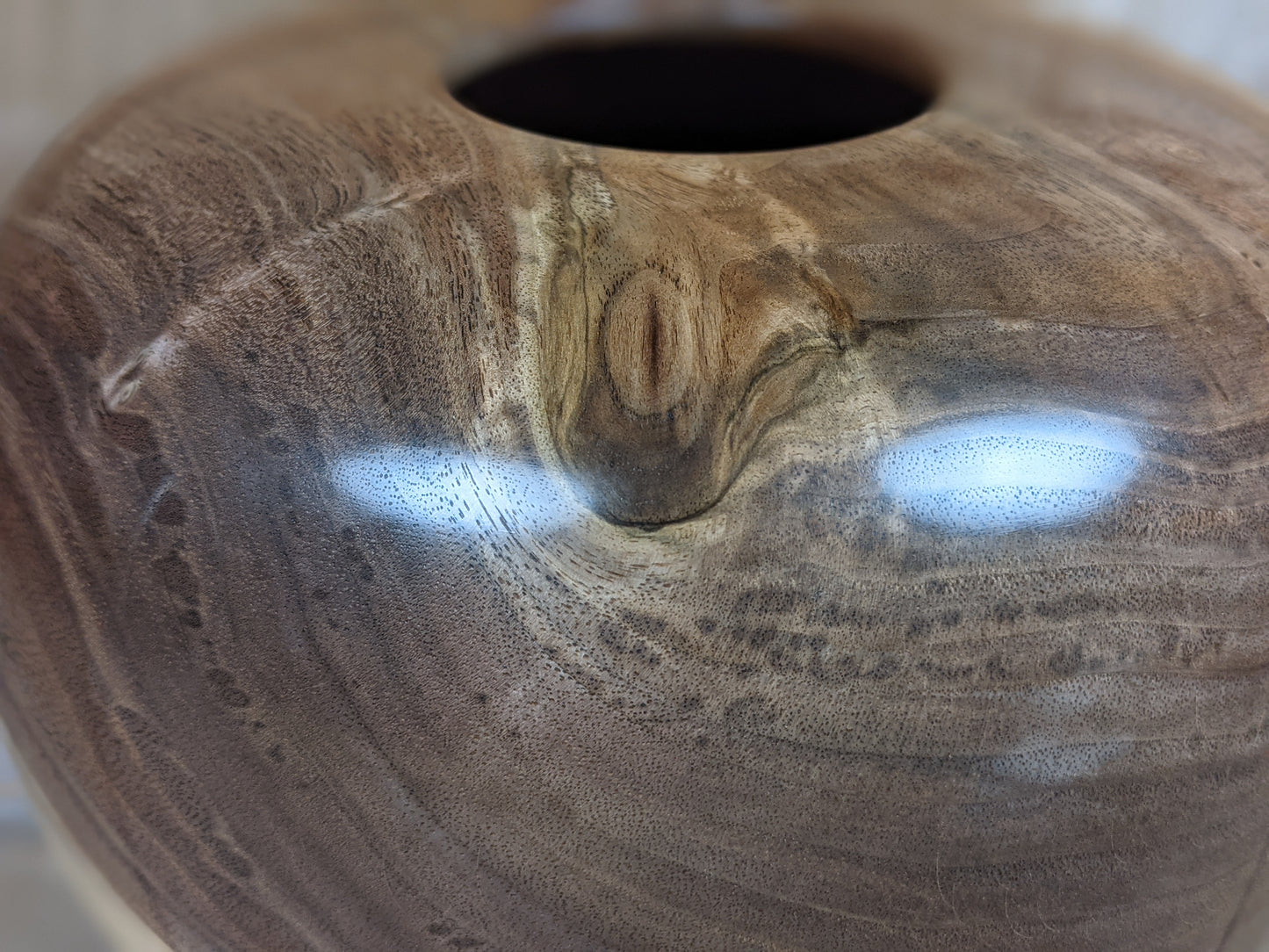 Round black walnut hollow form