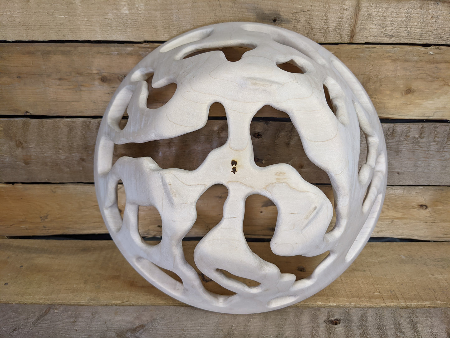 Turned and carved bread/fruit basket